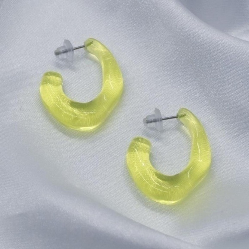 Lime Green Acrylic Hoop Earrings